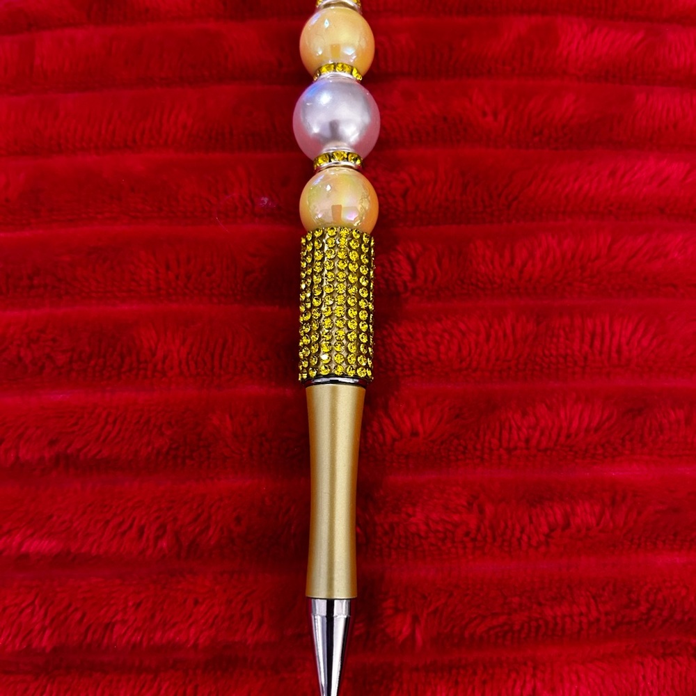 Gold and Pearl Beaded Pen